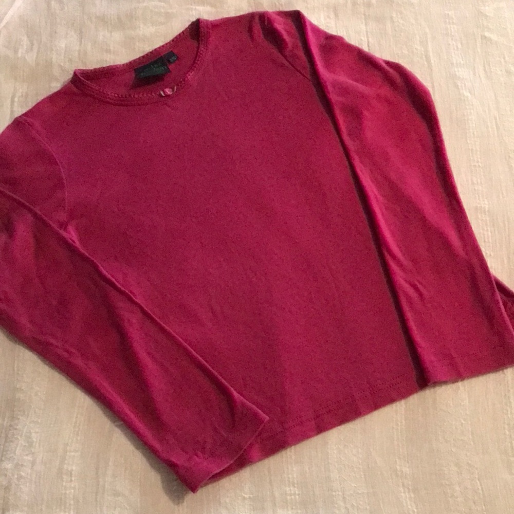 Girls Mini Boden Fuchsia Long Sleeve Tee